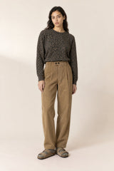KHAKI FELINE LOOK PULLOVER