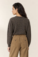 KHAKI FELINE LOOK PULLOVER