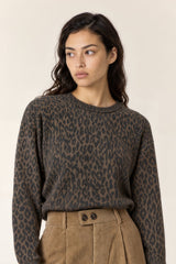 KHAKI FELINE LOOK PULLOVER