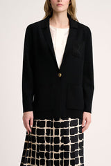 MANCINA BLACK LS EMBROIDERED JACKET