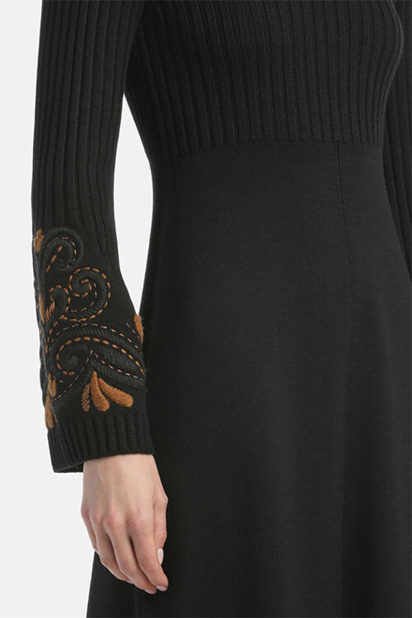 MANILIA EMBROIDERED MIDI DRESS
