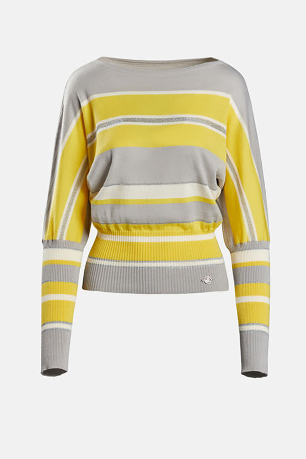 MASTRO YELLOW STRIPED WOOL-BLEND PULLOVER