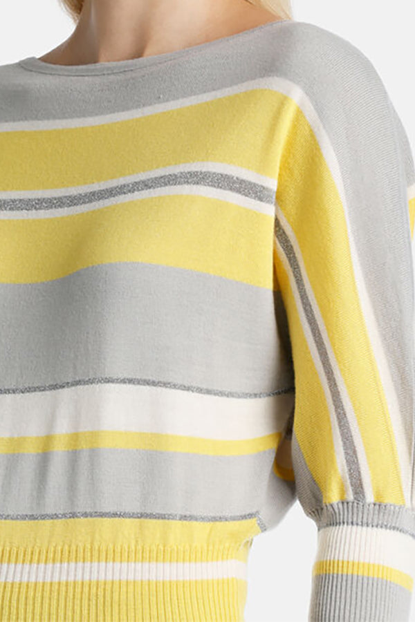 MASTRO YELLOW STRIPED WOOL-BLEND PULLOVER