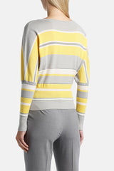 MASTRO YELLOW STRIPED WOOL-BLEND PULLOVER