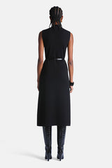 MASURIA BLACK ELEGANT SLEEVELESS MIDI DRESS