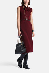 MASURIA RED ELEGANT SLEEVELESS MIDI DRESS
