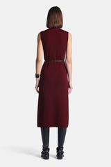 MASURIA RED ELEGANT SLEEVELESS MIDI DRESS
