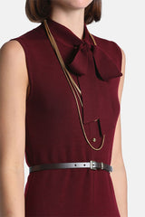 MASURIA RED ELEGANT SLEEVELESS MIDI DRESS
