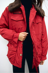 ANTMER DETACHABLE FAUX FUR COLLAR FITTED PARKA