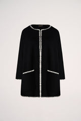 MEGLIO BLACK EMBROIDERED CAPE