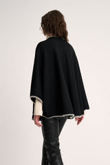 MEGLIO BLACK EMBROIDERED CAPE