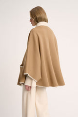 MEGLIO BEIGE EMBROIDERED CAPE