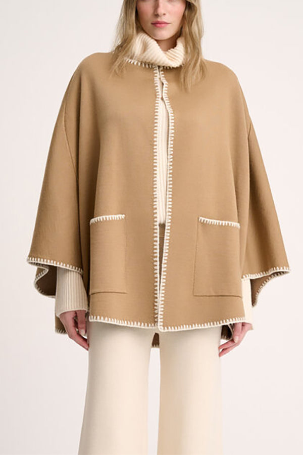 MEGLIO BEIGE EMBROIDERED CAPE