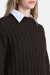 MELETI TEXTURED WOOL BLEND SWEATER