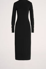 MENTOLATO BLACK DECORATIVE BUTTONS DRESS