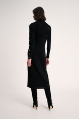 MENTOLATO BLACK DECORATIVE BUTTONS DRESS