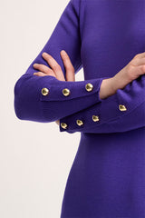 MENTOLATO PURPLE DECORATIVE BUTTONS DRESS