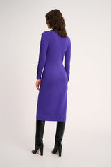 MENTOLATO PURPLE DECORATIVE BUTTONS DRESS