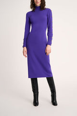 MENTOLATO PURPLE DECORATIVE BUTTONS DRESS