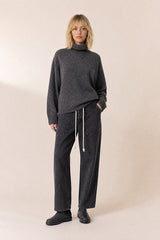 GREY YAK EXTRAFINE MERINO WOOL TURTLENECK SWEATER