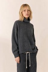 GREY YAK EXTRAFINE MERINO WOOL TURTLENECK SWEATER