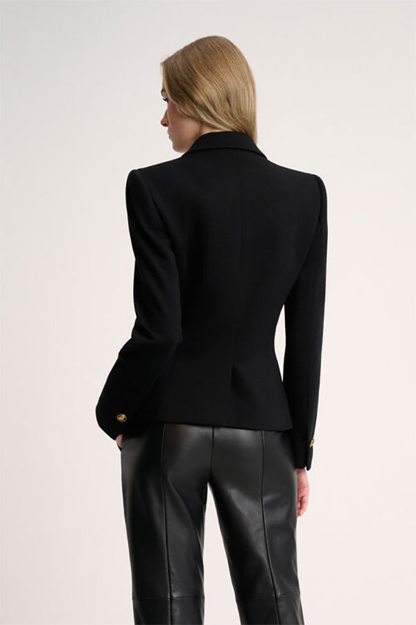 MERILU BLACK CROPPED WOOL BLAZER