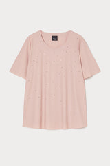 MERINGA PINK EMBELLISHED T-SHIRT