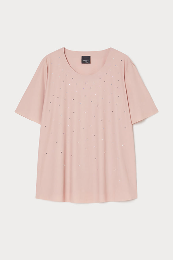 MERINGA PINK EMBELLISHED T-SHIRT