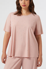 MERINGA PINK EMBELLISHED T-SHIRT