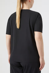 MERINGA BLACK EMBELLISHED JERSEY T-SHIRT