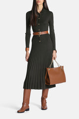 MET PLEATED MIDI DRESS