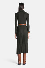 MET PLEATED MIDI DRESS