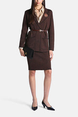 MICOLOGIA BLACK LAPELS KNIT JACKET