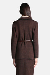 MICOLOGIA BLACK LAPELS KNIT JACKET
