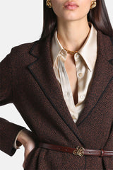 MICOLOGIA BLACK LAPELS KNIT JACKET