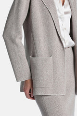 MICOLOGIA BEIGE LAPELS KNIT JACKET