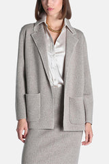 MICOLOGIA BEIGE LAPELS KNIT JACKET