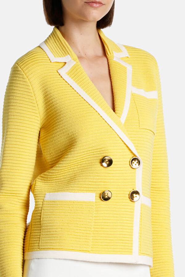 MIRAGLIO YELLOW WOOL MILANO JACKET