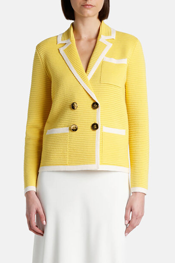 MIRAGLIO YELLOW WOOL MILANO JACKET