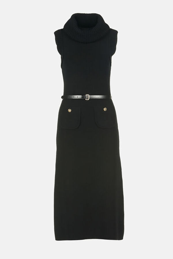 MIRINA BLACK MIDI DRESS