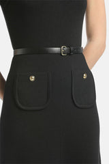 MIRINA BLACK MIDI DRESS