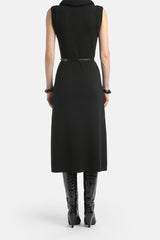 MIRINA BLACK MIDI DRESS