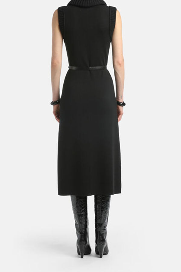 MIRINA BLACK MIDI DRESS
