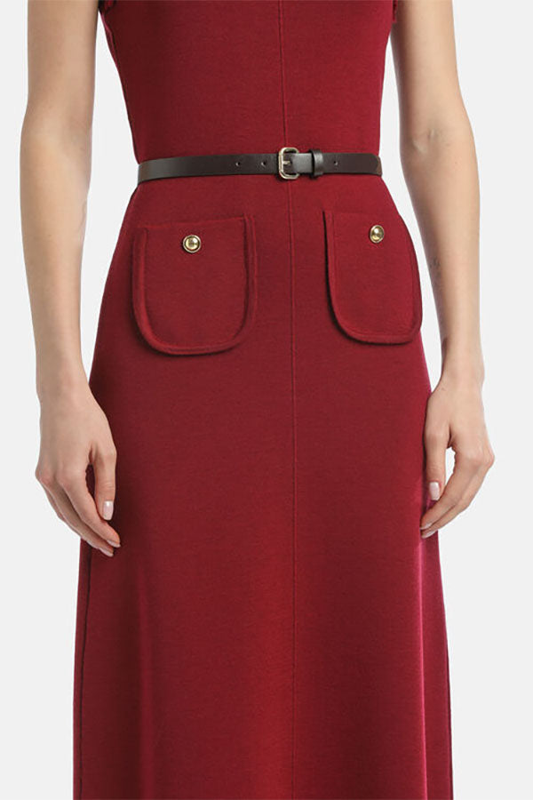 MIRINA RED MIDI DRESS