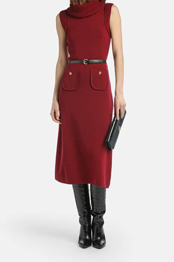 MIRINA RED MIDI DRESS