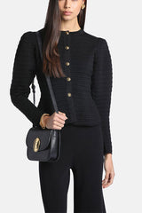 MODICI BLACK HERALDIC BUTTONS STATEMENT CARDIGAN