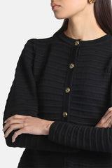 MODICI BLACK HERALDIC BUTTONS STATEMENT CARDIGAN