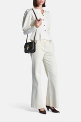 MODICI WHITE HERALDIC BUTTONS STATEMENT CARDIGAN