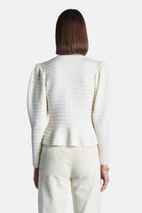 MODICI WHITE HERALDIC BUTTONS STATEMENT CARDIGAN
