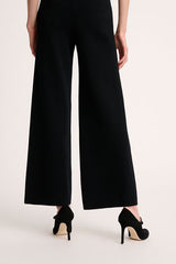 MODINE BLACK KNIT WOOL TROUSERS